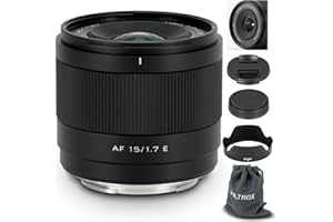 VILTROX 15mm F1.7 E-Mount Lens for Sony, APS-C Ultra Wide Angle Autofocus Lens for Sony E-Mount Cameras FX30 ZV-E10 ZV-E10II A6700 A6600 A6500 A6400 A6300 A6100