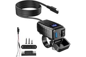 Gniazdo USB do motocykla, ładowarka USB: WIYETY ładowarka samochodowa z czujnikiem napięcia LED, PD3.0 + QC3.0, gniazdo USB, szybkie ładowanie, gniazdo USB, do kampera, motocykla, łodzi, jachtu