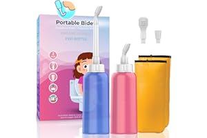 TONELIFE Lot de 2 bidet portables avec 2 buses + tube évolutif – Bidet de voyage de 500 ml – Bidet personnel portable de 500 ml – Pour l'extérieur, le camping, les voyages, le conducteur, l'hygiène personnelle