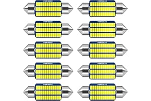 NEOVSUNY Car LED Interior Lighting, Pack of 10 41 mm 600 Lumen Car Interior Lighting, 12 V 3 W Car LED Light Bulb Interior Lighting with 36 Lamp Beads, Plug and Play Car Interior Reading Lamp Source