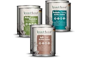 VENANDIANIMAL Venandi Animal Premium Nourriture Humide pour Chats, Pack d'essai II, Poulet + Lapin, Veau, Dinde, 6 x 800 g, sans céréales et Naturel, 4.8 kg