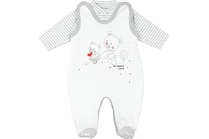 TupTam Baby Mädchen Jungen Strampler mit Langarmshirt Aufdruck Spruch 2 teilig