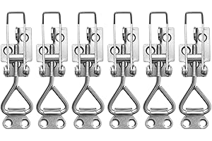 TONAUP Lot de 6 fermetures à cliquet M5 en acier inoxydable - Petit tendeur à levier réglable - Fermeture de sécurité pour armoire, porte, caisses