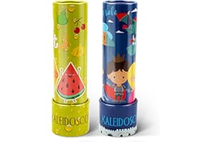 D-FantiX Klassisches Zinn Kaleidoskop für Kinder, 2 Stück Retro Spielzeug Pädagogisches Spielzeug mit Metallkörper, Weihnachtsfeier Gefälligkeiten Taschenfüller Weihnachtsstrumpffüller Kinder