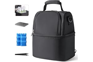 NCVI Breastmilk Cooler Bag with 2 Ice Pack, Breast Pump Bag with Cooler Fits 6 Bottles, Double Layer Breast Milk Baby Bottle Bag, for Travel, Nursing Mom Daycare, Work, Picnic