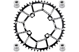 YBEKI Plato de Bicicleta 40T 42T 44T 46T 48T 50T 52T Plato 104BCD Redondo Estrecho Ancho Unico Monoplato para Bicicleta de Montaña Bicicleta de Carretera