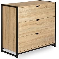 2 Nachttische Detroit Mit Schubladen – Holz & Metall, Industriedesign, 40x40x50 Cm