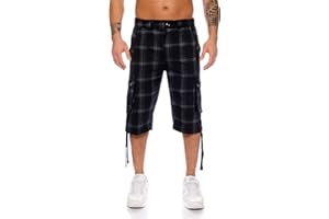 KENDINDZA COLLECTION Kendindza Herren Bermuda mit Dehnbund und Cargotaschen aus 100% Baumwolle