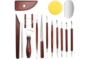 YZNLIFE Clay Tools Kit, 16 PCS Polymer Clay Tools,Ceramics Clay Sculpting Tools Kits, Air Dry Clay Tool Set for Adults, Kids, Pottery Craft, Baking, Carving, Dotting, Molding, Modeling, Drawing,Shaping