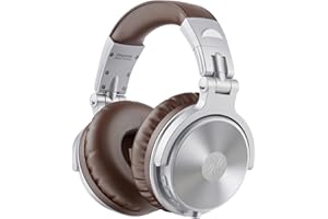 OneOdio Auricurales Bluetooth Inalámbricos 110H, Auriculares HiFi de 50mm Altavoz con Micrófono CVC 8.0, Auriculares con Cable para Móvil PC Portátil, Orejeras Proteicas 90° Ajustable para DJ