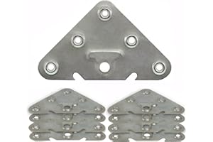 VICHOME 8x escuadras metálicas, placas de refuerzo traseras, unión y fijación, para muebles armarios estanterias cómodas marcos.