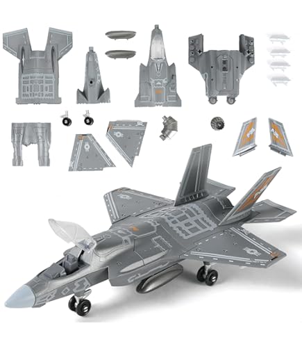SEBUNAS F-22 Raptor Kampfjet, schaal 1:72, snelbouw-modelbouwset, kunststof, militair F22-speelgoedvliegtuig, montagevliegtuigmodel met standaard (22 onderdelen