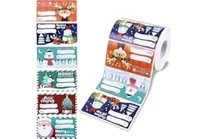 ONBAGLST Christmas Labels Stickers Self Adhesivefor Presents - 500 Xmas Gift Labels Sticker,Christmas Sticky Stickers with Festival Xmas Designs - Size 75 x 5mm Xmas Sticker for Presents