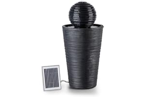 Blumfeldt Liquitorre XL Fontaine Solaire de Jardin - Pompe: 200 l/h / IPX8, Panneau Solaire: 2W / 300 cm² Surface photovoltaïque, Batterie : jusqu'à 8 h d'autonomie/ 3,7 V / 2 Ah, Polyrésine