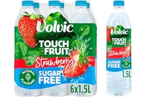 KOALAKOI Sugar Free Volvics Touch of Fruit Flavoured Water 1.5L (6x1.5L, Strawberry)