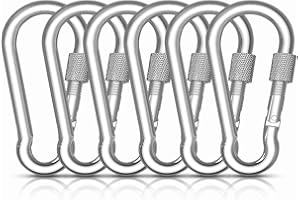 Catelves 6 Stück Karabiner Klein Schlüsselanhänger, Karabinerhaken Schlüsselanhänger, Karabinerhaken Klein mit Schraubverschluss, Karabinerhaken Edelstahl, Kleine Karabinerhaken für Camping, Wandern