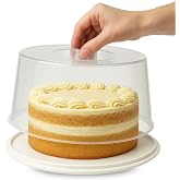 CHEFZOCO Plastic Cake Holder, Round Cake Container with High Lid, Cake Tray, Plastic Cake Box, Pastry Transport Container, 32