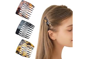 JEYORZY 3 Pezzi Pettinini Fermacapelli, LateraliPettine Francese Fermagli per Capelli, Pettine Francese Fermagli per Capelli, Pettinino per Capelli, per Donne e Ragazze Accessori Capelli Fini