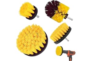 AMZMUKAUP Brosse pour Perceuse, 4 Pièces Brosse de Nettoyage Durable pour perceuse de Forage Drill Brush pour Surfaces de Salle de Bain, Sol, Tapis Voiture, 2"/ 3.5"/ 4"/ 5" Brosses