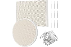 OLYCRAFT Set of 2 Honeycomb Ceramic Soldering Plates Rectangular Round Soldering Honeycomb Plate Jewellery Making Tool Set with 1 Piece Stainless Steel Needles for Melting Casting Gold Tools Jewellery