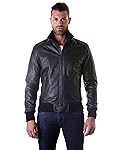 D'Arienzo - Bomber - Giacca in Pelle Nappa Nera Made in Italy
