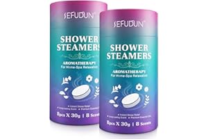 FROVETANI Shower Steamers Aromatherapy 8 Packs, Long-Lasting 8 Scents Shower Bombs with Essential Oils for Home-Spa Relaxation, Stress Relief Shower Tablets, Shower Bombs Aromatherapy, Gifts for Friends (2PCS)