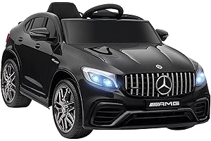 HOMCOM Coche Eléctrico para Niño +3 Años con Mando a Distancia con Música y Luces Doble Apertura de Puerta Batería 12V Carga 30kg 115x70x55cm Ngero