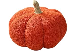 PAIKOE Halloween Pumpkin Throw Pillow, Plush Pumpkin Toy Stuffed Pumpkin Fluffy Plush Toys Soft Pumpkin Throw Pillow Gifts for Home Decoration Party Favors (Red - 20 cm)
