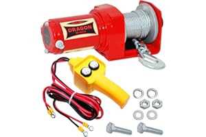 ‎DRAGON WINCH DRAGON WINCH Elektrische Seilwinde 12V Maverick I 2000 lbs / 907 kg Offroad Seilzug mit Stahlseil 10m I für Pflüge, Quads, ATV, UTV Seilwinde mit Zubehör I Kabelgebundene Fernsteuerung