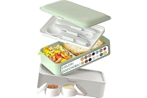 Umami Porta Pranzo Lunch Box Ermetico con 4 Scomparti e Posate, Sicuro per Microonde, Lavastoviglie, Portapranzo Ufficio, Bento Lunchbox Prova di Perdite per Adulti, Schiscetta Pranzo