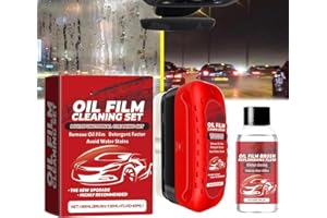 DUJUANUS Detergente per vetri per auto, 120 ml + confezione di ricarica 60 ml, Automotive Oil Film Cleaning Brush, Potente detergente per parabrezza e rimozione della pellicola d'olio (1Pcs)