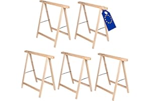 MODO24 Holzbock Klappbock Arbeitsbock Tapezierbock Sägebock Montagebock Unterstellbock SDKM, 5er-SET, 73x73x44 cm, Natur unbehandelt