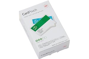 ‎GBC GBC Laminierfolien Kleinformat 54 x 86 mm, 125 mic, Ideal für Ausweise und Namensschilder, Robuste Laminiertaschen im 100er Pack, Glänzend, Transparent, 3740300