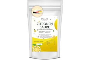 ‎SALIAMO Saliamo | 900 g Zitronensäure Monohydrat E330 Pulver | Lebensmittelqualität | pure Citronensäure | Kochen | Backen | Putzen | Reinigen