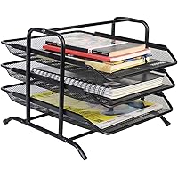 Callas 3-Tier Metal Mesh Document Tray File Tray Paper Holder, Black, CA536