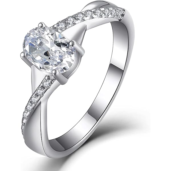 Anello Nuziale Donna Design Torsione Anello Fidanzamento Argento 925 - Con Zirconia Cubica, Design Infinito, Regalo Donna Anello Donna - Foto 10