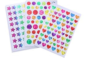 RUMITPAN Glitzer Aufkleber Kleine Aufkleber Scrapbook Sticker zum Basteln, Aufkleber Glitzer Sticker Laser Aufkleber Kinder Belohnungssticker Glänzend Belohnung Sticker für Basteln Etiketten…