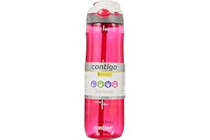Contigo Ashland Autospout Botella de Agua con pajita emergente, botella reutilizable sin BPA, antigoteo e adecuada para viaje, gimnasio, deporte, bicicleta