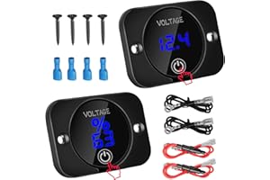 Linkstyle 2PCS DC 12V 24V LED Digital Voltmeter, Wasserdichtes Spannungsanzeige mit Überlastschutz, Batterieanzeige for Auto Motorrad Boat