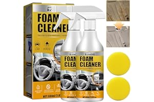 LEEELYAN 2 Pezzi Detergente in Schiuma Multiuso, Kit Pulizia Auto Interni con Due spugne Incluse, per abitacolo cruscotto pulizia sedili auto, Pulisce Delicatamente