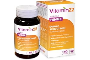 VITAMIN' 22 - Specific Femme - A base de 14 vitamines et minéraux - Action fortifiante et anti-fatigue - Fabriqué en France - Cure de 30 jours - 60 gélules