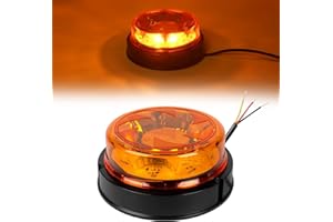 AOHEWEI Gyrophare d'avertissement LED Ambre, 4 clignotants 2 motifs rotatifs 12/24 V 16 pièces Lampe stroboscopique LED pour machines agricoles Véhicule utilitaire Bus scolaire Tracteur Pelles Camion