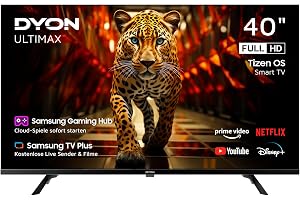 DYON ULTIMAX 40F-TI TV-apparat, 40 tum, Full HD, med Tizen OS, trippel tuner (DVB-C/-S2/-T2), Samsung Smart & Gaming Hub, Pri