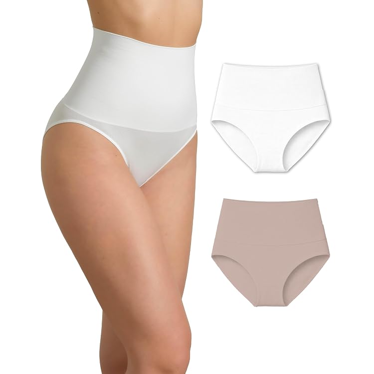 5 pezzi/confezione Slip va alta per donna con stampa, controllo