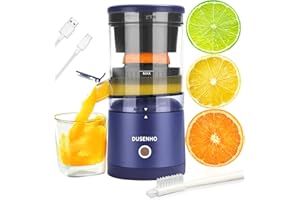 DUSENHO Zitronenpresse Elektrisch Saftpresse Elektrisch Orangenpresse Zitruspresse Tragbare USB-Aufladung Juicer Entsafter für Orange, Zitronen, Zitrusfrüchte