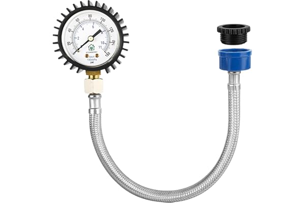 STOWBERRY Manomètre de pression d'eau réseau - 0-11 bar/0-160 PSI - Manomètre de pression d'alimentation en eau avec connecteur pour robinet de tuyau - Outil hydraulique pour le
