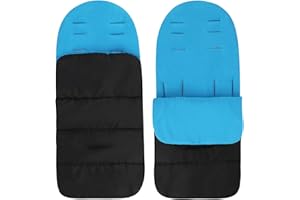 SIQITECHUK Universal Pram Footmuff 2 In 1 Detachable Pushchair Fleece Lined Foot Cover Waterproof Windproof Baby Stroller Footmuff Infant Toddler Buggy Winter Thick Warm Footmuff with Adjustable Side Zips