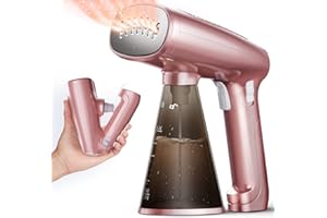 MIYAY Vapore portatile 1500 W riscaldamento rapido pieghevole per vapore in tessuto, grande serbatoio dell'acqua rimovibile da 320 ml per casa e viaggi