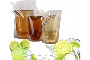 18 bolsas de bebidas para festivales, Sinxioer bolsa de agua, frascos de jugo, bolsa reutilizable para beber, frascos de plástico ocultables para Sneak to go Flask, con embudo y 18 etiquetas. (12)