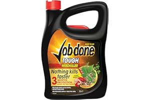 Job Done 86600141 Tough 3L - Strong Fast Acting Weedkiller for Killing Tough Weeds and Roots - Systemic Garden Weed Killer with 3 Months Protection - Controls Brambles, Nettles and More,Black